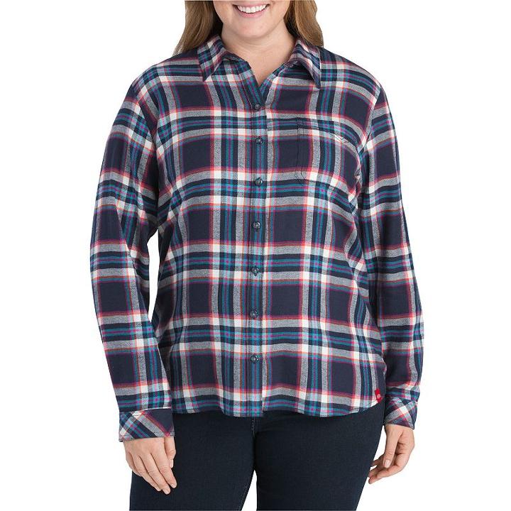 Plus Size Dickies Americana Flannel Shirt, Women's, Size: 1xl, Blue Other