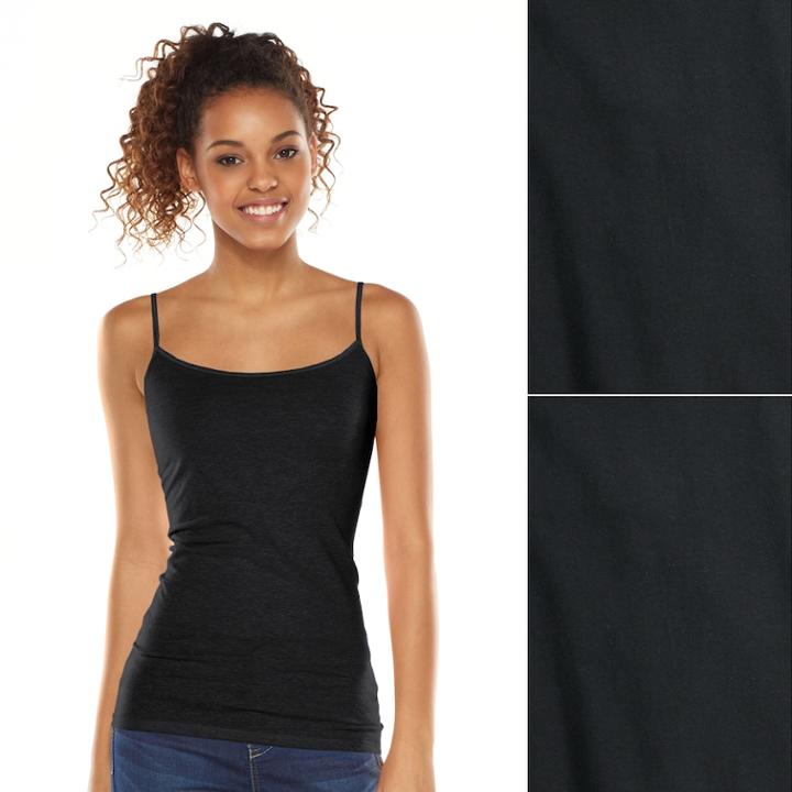 Juniors' So&reg; 2-pack Perfect Cami, Teens, Size: Large, Black