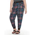 Plus Size French Laundry Printed Jogger Pants, Women's, Size: 1xl, Brt Red