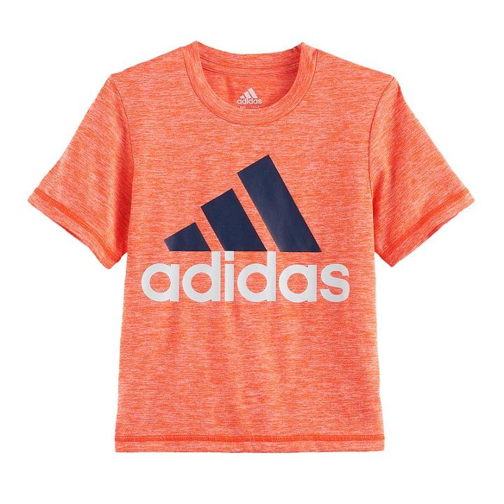 Boys 4-7x Adidas Heathered Logo Graphic Tee, Size: 4, Brt Red