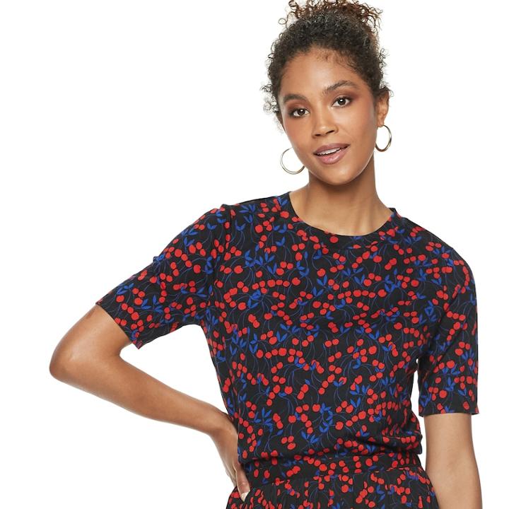 Women's Popsugar Print Tee, Size: Xs, Med Red
