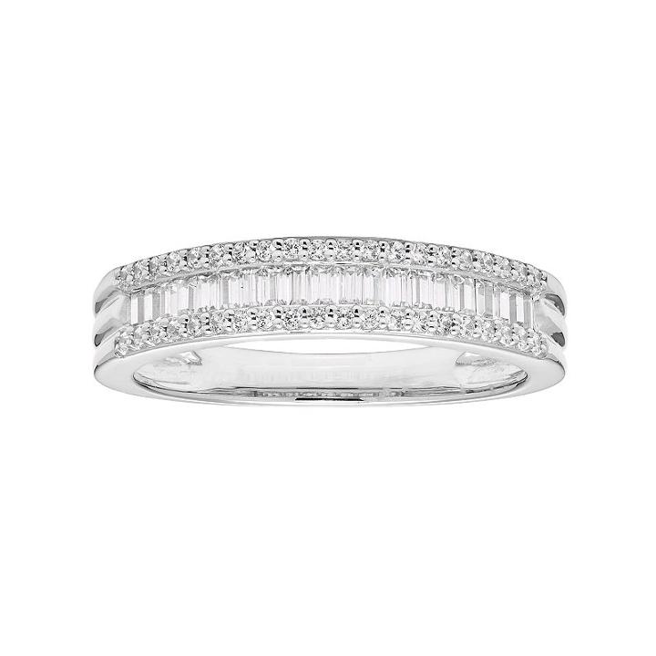Lovemark 10k White Gold 1/2 Carat T.w. Diamond Multi Row Ring, Women's, Size: 7