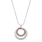 Long Faceted Stone Spiral Hoop Pendant Necklace, Women's, Multicolor