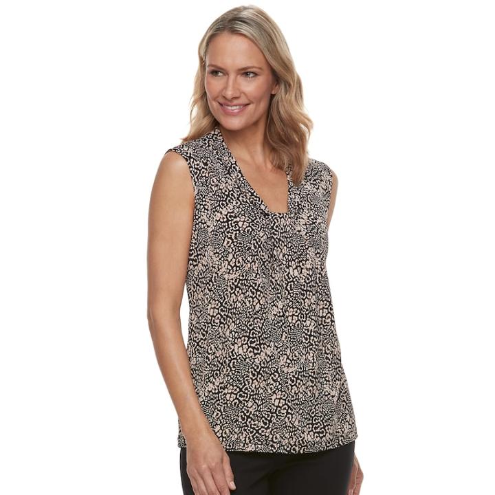 Women's Dana Buchman Knot-front Top, Size: Xl, Dark Beige