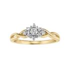 Cherish Always Diamond Flower Engagement Ring In 10k Gold (1/4 Carat T.w.), Women's, Size: 8, White