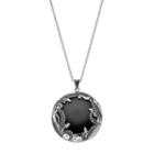 Tori Hill Onyx & Marcasite Disc Pendant Necklace, Women's, Black