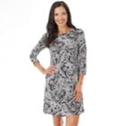 Women's Apt. 9&reg; Print Swing Dress, Size: Large, Black Paisley