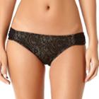 Juniors' California Sunshine Lace Hipster Bikini Bottoms, Women's, Size: Large, Black