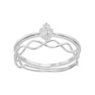 Lc Lauren Conrad Twisted & Solitaire Ring Set, Women's, Size: 7, Silver