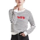 Women's Levi's Striped Crewneck Sweatshirt, Size: Medium, Blue