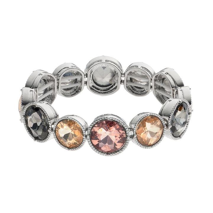 Simply Vera Vera Wang Round Stone Station Stretch Bracelet, Women's, Multicolor