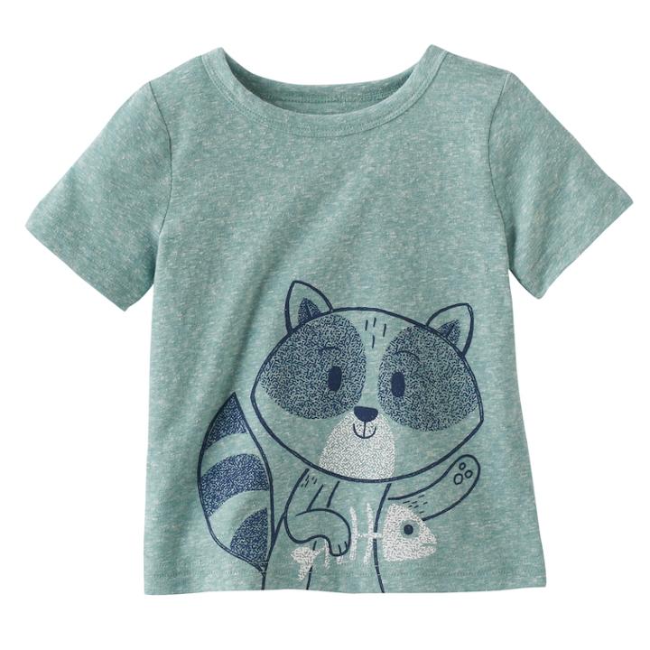 Baby Boy Jumping Beans&reg; Heathered Graphic Tee, Size: 6 Months, Turquoise/blue (turq/aqua)