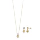 Sterling Silver Cubic Zirconia Pendant & Earring Set, Women's, Size: 18, White