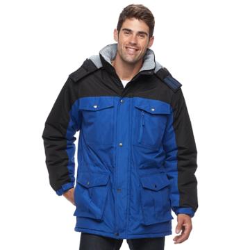 Men's Victory 40 Colorblock Hooded Parka, Size: Xl, Blue