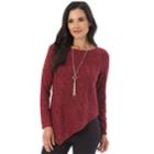 Women's Apt. 9&reg; Spacedye Asymmetrical Top, Size: Regular, Dark Red
