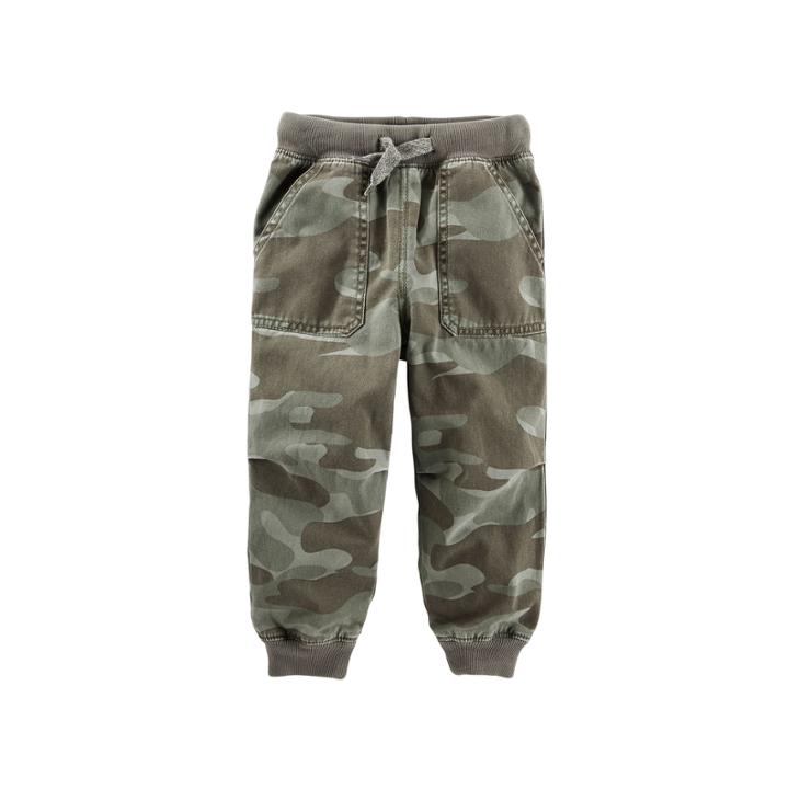 Boys 4-8 Oshkosh B'gosh&reg; Ribbed Pork Chop Pocket Camouflage Twill Jogger Pants, Boy's, Size: 7x, Grey