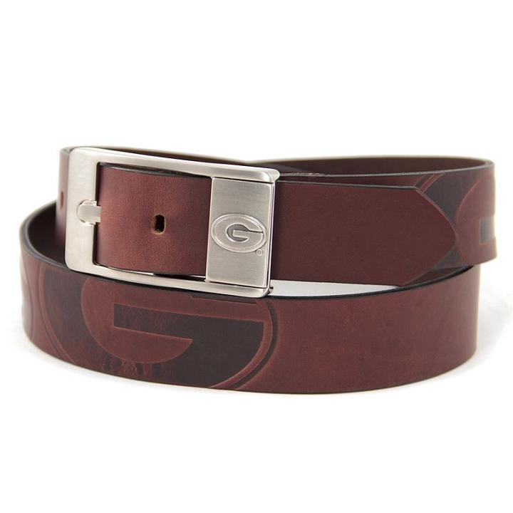 Men's Georgia Bulldogs Brandish Leather Belt, Size: 44, Brown