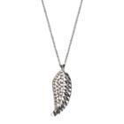 Long Simulated Crystal Leaf Pendant Necklace, Women's, Black
