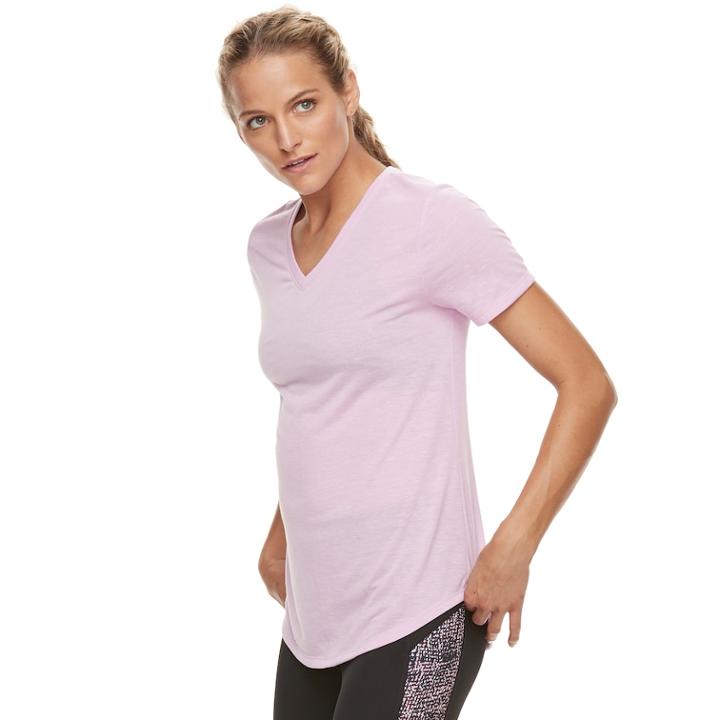 Women's Tek Gear&reg; V-neck Tee, Size: Xl, Med Purple