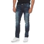 Men's Rawx Slim-fit Moto Stretch Whiskered Jeans, Size: 38, Blue