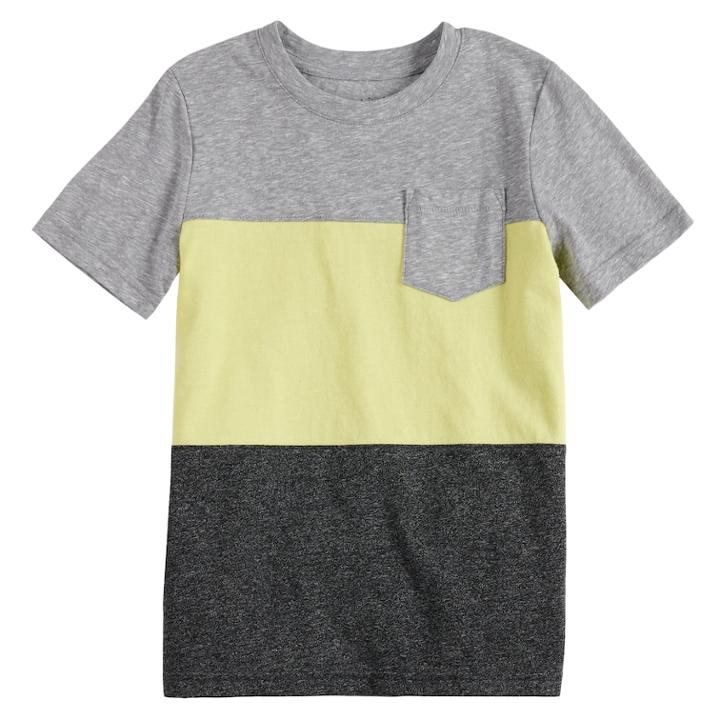 Boys 4-10 Jumping Beans&reg; Colorblock Pocket Tee, Size: 8, Grey
