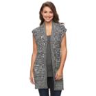 Women's Croft & Barrow&reg; Ribbed Open-front Cardigan, Size: Large, Black