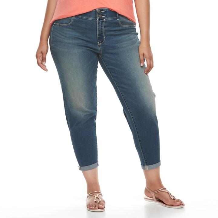 Plus Size Apt. 9&reg; Cuffed Denim Capris, Women's, Size: 16 W, Med Blue