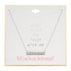 Silver Tone You're My Person Bar Necklace, Women's