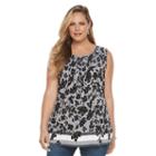 Plus Size Croft & Barrow&reg; Smocked-yoke Tank, Women's, Size: 1xl, Grey