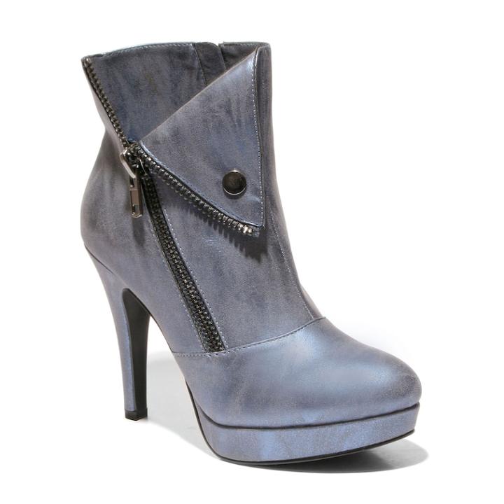 2 Lips Too Too Verify Women's Ankle Boots, Size: 5.5 Med, Dark Blue