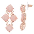 Rose Gold Tone Pink Kite Earrings, Women's, Med Pink