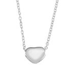 Sterling Silver Puffed Heart Necklace, Women's, Grey