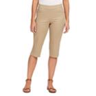 Women's Gloria Vanderbilt Avery Pull-on Skimmer Capris, Size: 14, Beig/green (beig/khaki)