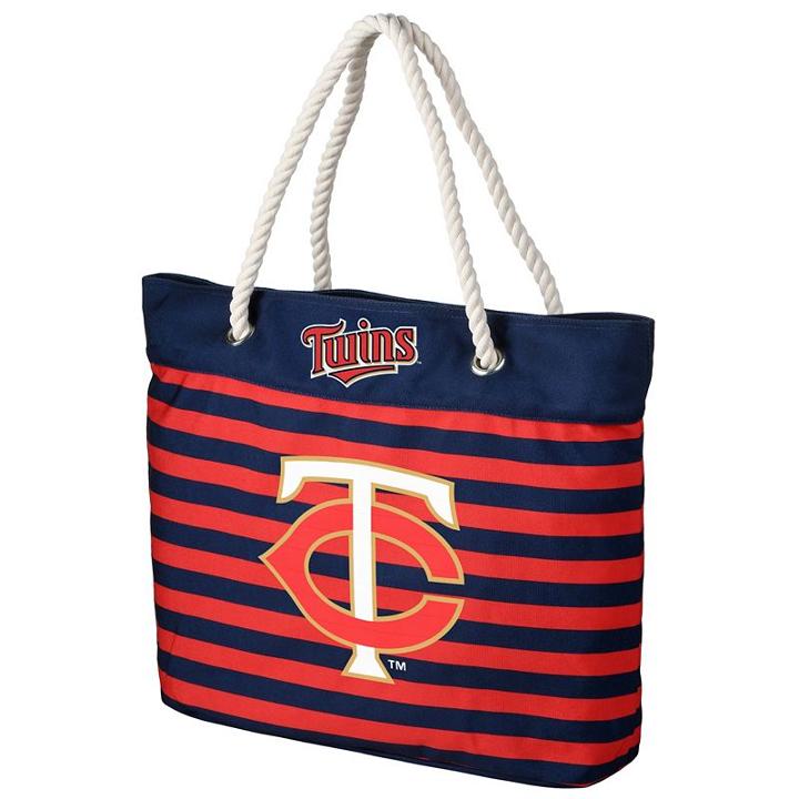 Forever Collectibles Minnesota Twins Striped Tote Bag, Adult Unisex, Multicolor