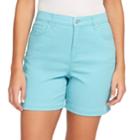 Women's Gloria Vanderbilt Amanda Jean Shorts, Size: 6, Turquoise/blue (turq/aqua)