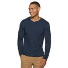 Men's Sonoma Goods For Life&trade; Slim-fit Supersoft Henley, Size: Small, Dark Blue