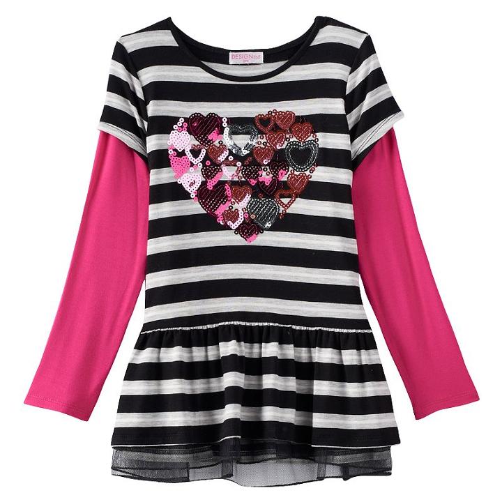 Design 365 Stripe Mock-layer Tunic - Girls 4-6x, Girl's, Size: 4, Oxford