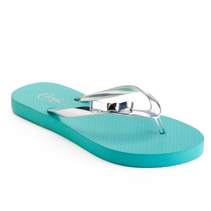 Candie's&reg; Women's Zori Metallic Bow Thong Flip-flops, Size: Xl, Natural