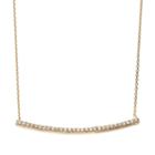 1/5 Carat T.w. Diamond 14k Gold Curved Bar Necklace, Women's, Size: 16, Yellow