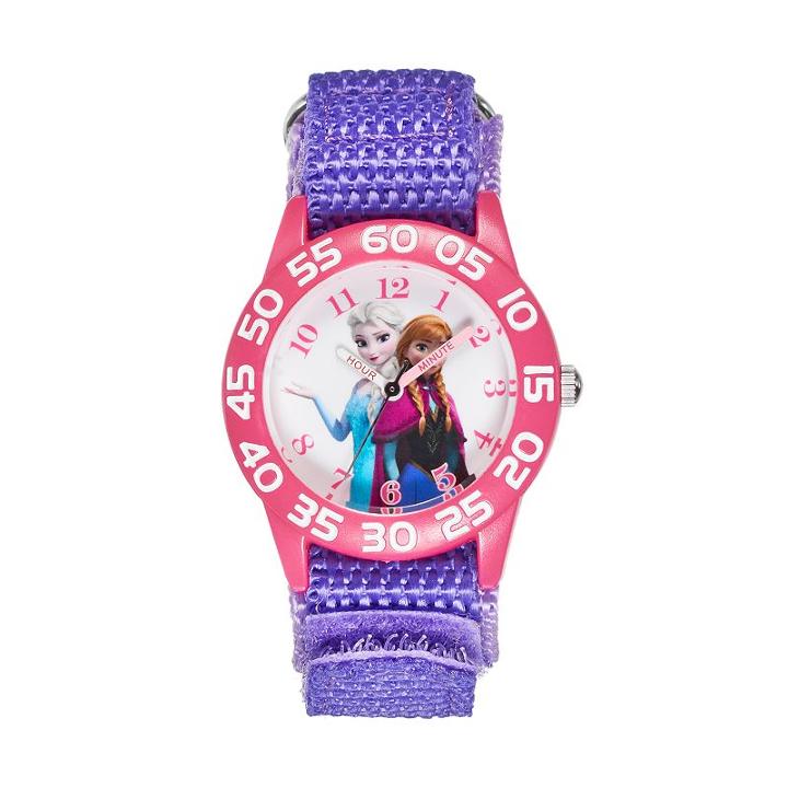 Disney's Frozen Anna & Elsa Girls' Time Teacher Watch, Girl's, Purple