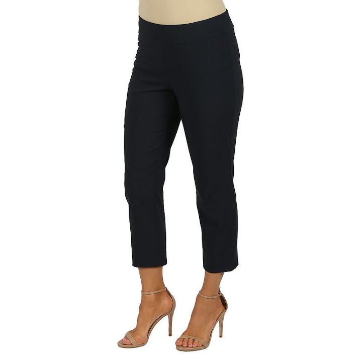 Women's Harve Benard Millennium Classic Fit Pull-on Crop Pants, Size: 4, Dark Blue