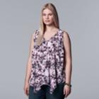Plus Size Simply Vera Vera Wang Handkerchief Tank, Women's, Size: 2xl, Natural