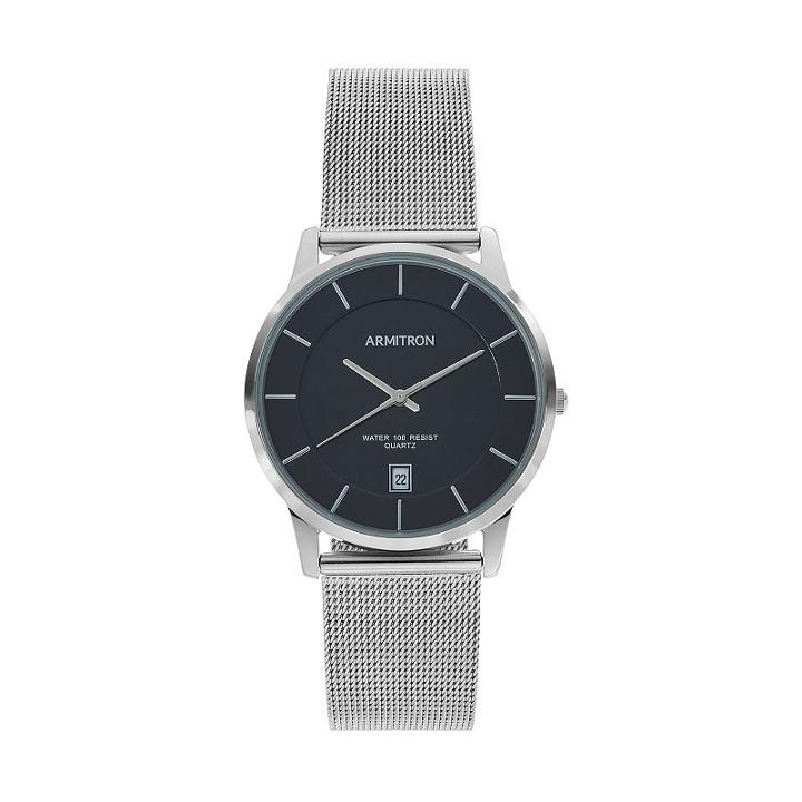 Armitron Men's Mesh Watch - 20/5123bksv, Size: Medium, Silver