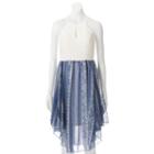 Almost Famous, Juniors' Lace & Print Halter Dress, Girl's, Size: Large, Blue Other