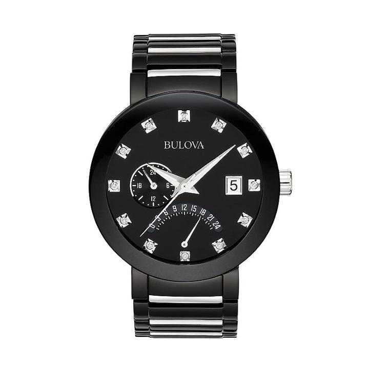 Bulova Men's Diamond Two Tone Stainless Steel Watch - 98d109, Black