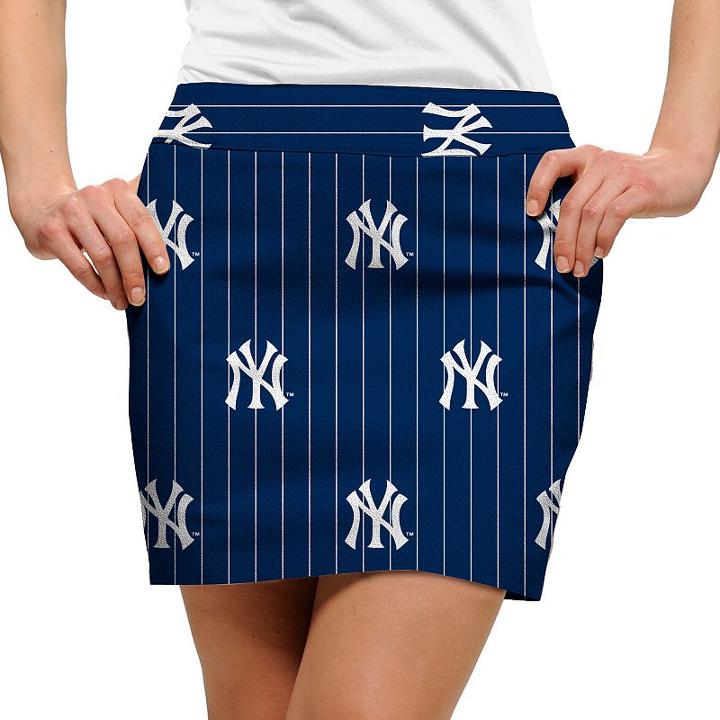 Women's Loudmouth New York Yankees Golf Pinstripe Skort, Size: 14, Blue (navy)