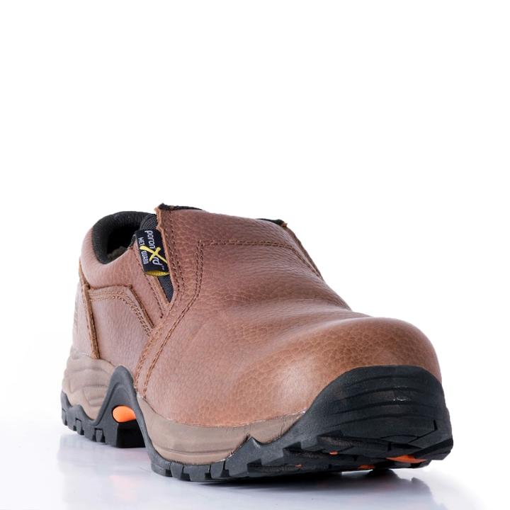 Mcrae Industrial Men's Composite Toe Slip Resistant Work Shoes, Size: 9 Wide, Brown