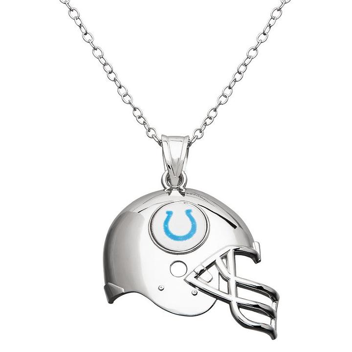 Indianapolis Colts Sterling Silver Helmet Pendant Necklace, Women's, Size: 18