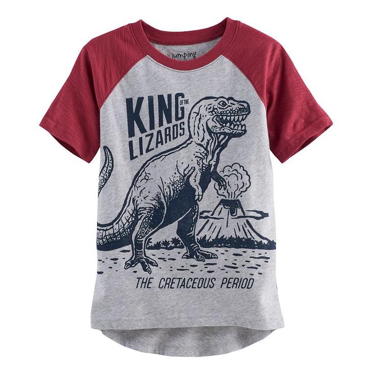 Boys 4-10 Jumping Beans&reg; High-low Raglan Tee, Boy's, Size: 7, Med Grey