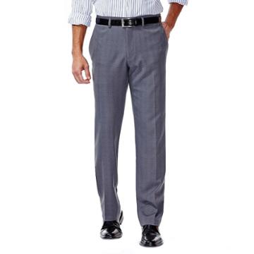 Men's Haggar&reg; Eclo Stria Stretch Slim-fit Flat-front Dress Pants, Size: 36x32, Med Grey